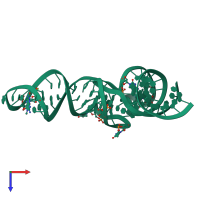 PDB entry 3tra coloured by chain, top view.