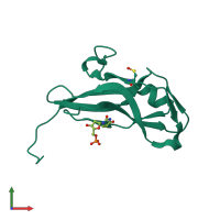 PDB entry 3ts6 coloured by chain, front view.