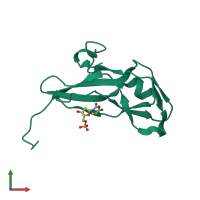 PDB entry 3tsl coloured by chain, front view.