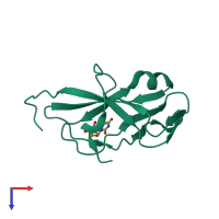 PDB entry 3tsl coloured by chain, top view.