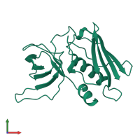 PDB entry 3tss coloured by chain, front view.