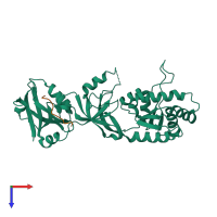 PDB entry 3tsz coloured by chain, top view.