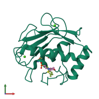 PDB entry 3tt4 coloured by chain, front view.