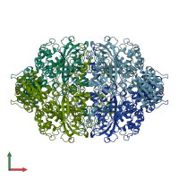 PDB entry 3ttv coloured by chain, front view.