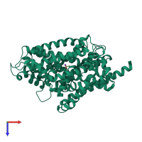 PDB entry 3tu0 coloured by chain, top view.