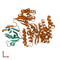 PDB entry 3tu3 coloured by chain, front view.