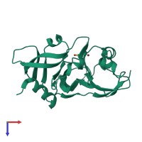 PDB entry 3tu8 coloured by chain, top view.