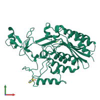 PDB entry 3tvy coloured by chain, front view.