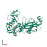 Monomeric assembly 1 of PDB entry 3tw5 coloured by chemically distinct molecules, front view.