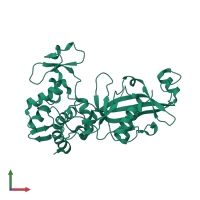 Monomeric assembly 2 of PDB entry 3tw5 coloured by chemically distinct molecules, front view.