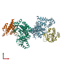 PDB entry 3tw8 coloured by chain, front view.