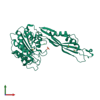 PDB entry 3tx8 coloured by chain, front view.