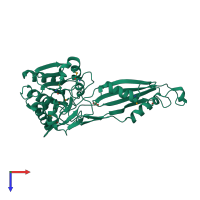 PDB entry 3tx8 coloured by chain, top view.