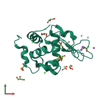 PDB entry 3txd coloured by chain, front view.