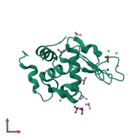 PDB entry 3txe coloured by chain, front view.