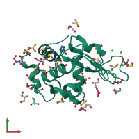PDB entry 3txf coloured by chain, front view.