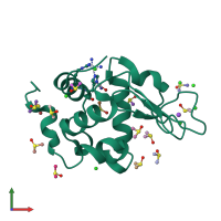 PDB entry 3txi coloured by chain, front view.