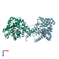 PDB entry 3ty5 coloured by chain, top view.