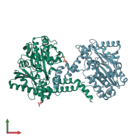 PDB entry 3ty8 coloured by chain, front view.