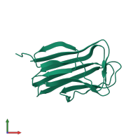 PDB entry 3tyj coloured by chain, front view.