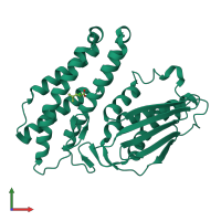 PDB entry 3tz0 coloured by chain, front view.