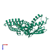 PDB entry 3tz0 coloured by chain, top view.