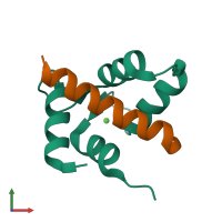 PDB entry 3tz1 coloured by chain, front view.