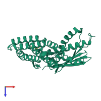 PDB entry 3tz2 coloured by chain, top view.