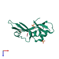 PDB entry 3u01 coloured by chain, top view.