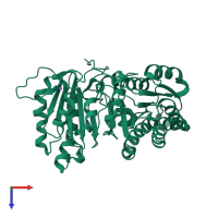 PDB entry 3u0b coloured by chain, top view.