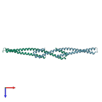PDB entry 3u0c coloured by chain, top view.