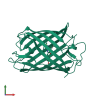 PDB entry 3u0m coloured by chain, front view.