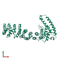 PDB entry 3u0r coloured by chain, front view.