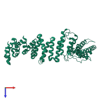 PDB entry 3u0r coloured by chain, top view.