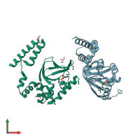 PDB entry 3u11 coloured by chain, front view.