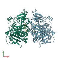 PDB entry 3u16 coloured by chain, front view.