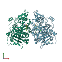 PDB entry 3u17 coloured by chain, front view.