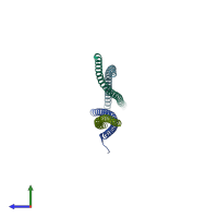 PDB entry 3u1a coloured by chain, side view.