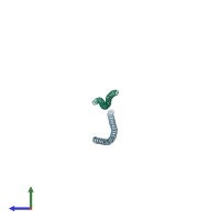 PDB entry 3u1c coloured by chain, side view.