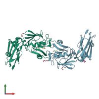 PDB entry 3u1q coloured by chain, front view.