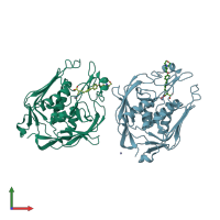 PDB entry 3u1y coloured by chain, front view.