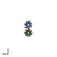 PDB entry 3u29 coloured by chain, side view.