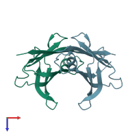 PDB entry 3u2j coloured by chain, top view.