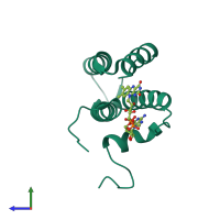 PDB entry 3u2m coloured by chain, side view.