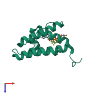 PDB entry 3u2m coloured by chain, top view.