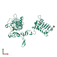 PDB entry 3u2p coloured by chain, front view.