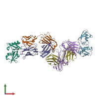 PDB entry 3u30 coloured by chain, front view.