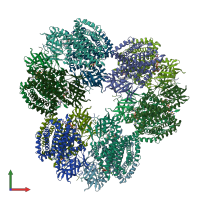 PDB entry 3u33 coloured by chain, front view.