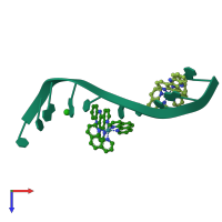 PDB entry 3u38 coloured by chain, top view.