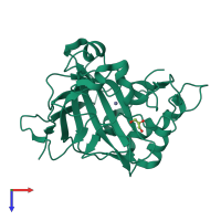 PDB entry 3u3a coloured by chain, top view.